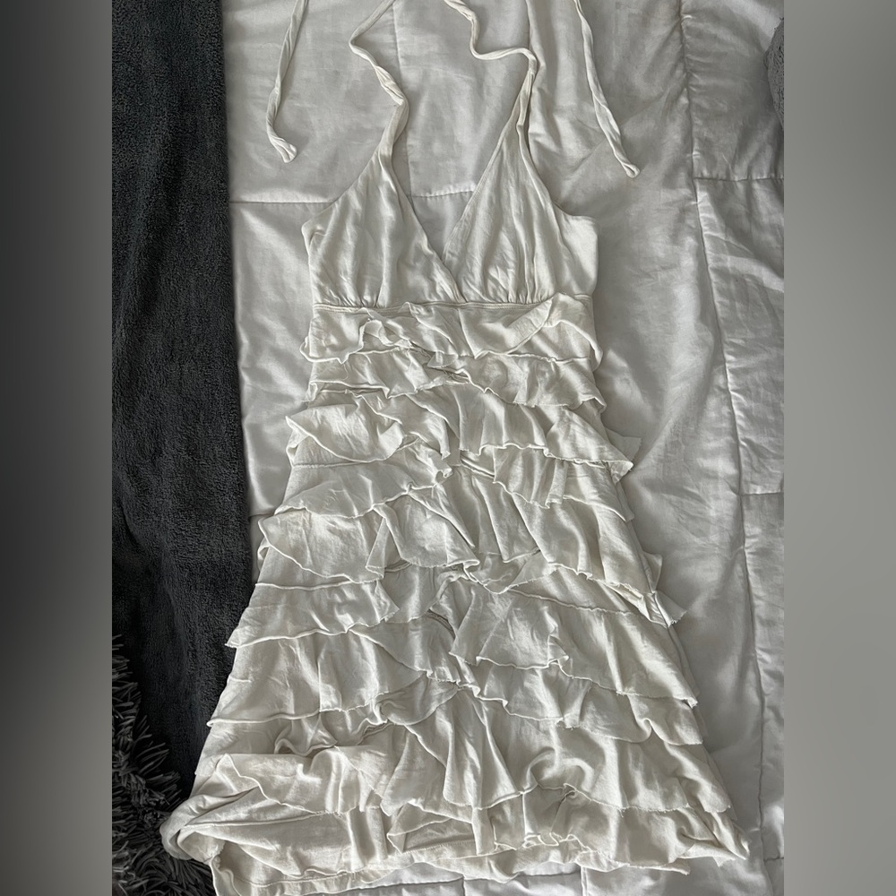 Express white ruffle dress size S